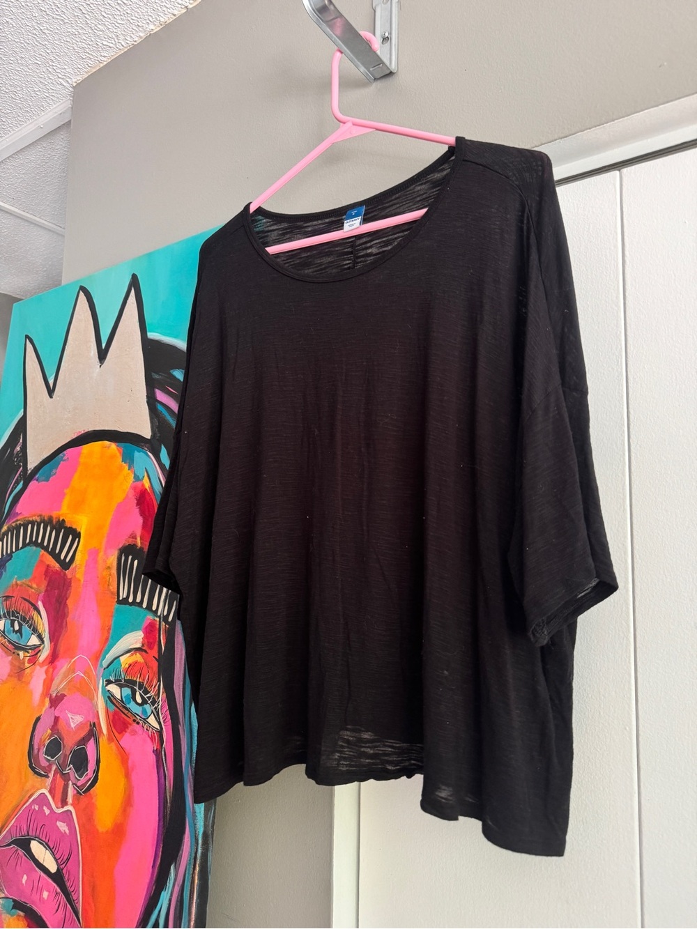Old navy oversized black stretchy crop top medium very oversized - Picture 6 of 9